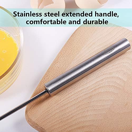 Newness Whizzy Whisk, Stainless Steel Semi Automatic Blender for Home -Versatile Tool for Egg Beater, Milk Frother, Hand Push Whisk - Kitchen Utensil for Blending, Whisking, Beating & Stirring 9