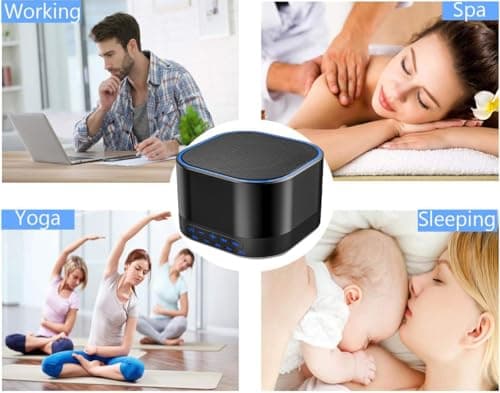 Magicteam White Noise Machine with 20 Non Looping Natural Soothing Sounds Memory Function 32 Levels of Volume Powered by AC or USB and Sleep Sound Timer Therapy for Baby Kids Adults Black 6