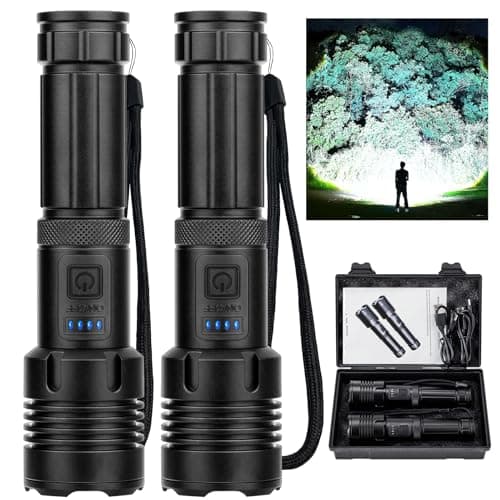 FUROLD Rechargeable LED Flashlights High Lumens,990,000 Lumens Super Bright Flashlight,High Powerful Flash Light 5 Modes,Waterproof for Outdoor Emergency Camping Hiking