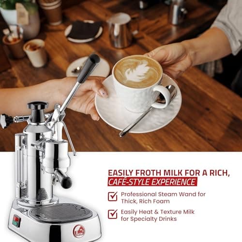 La Pavoni EPC-8 Europiccola Lever Style Espresso Machine – Chrome & Silver – Manual Espresso Maker - 0.8 L Water Capacity, Authentic Italian Craftsmanship for Home Use 5
