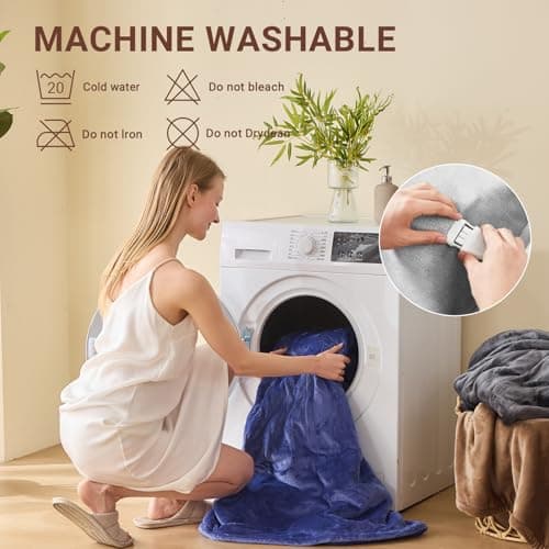 DANENOSA Electric Heated Blanket Queen Size 84''x90'' Soft Flannel & Sherpa Electric Blanket with 10 Heating Levels, Automatically Shut Down After 8h with Overheat Protection Machine Washable 6