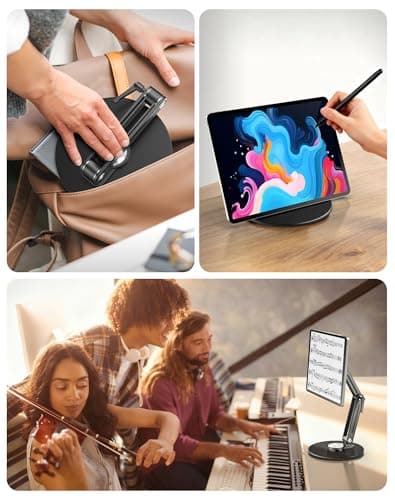 Jakeko Magnetic Portable Monitor Stand 15.6" - up to 16" 18.5" 22 inch Tablet Holder for iPad VESA Mount 75mm for Desk Adjustable Foldable 360° Swivel 5