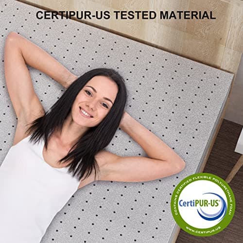 Maxzzz 2 Inch Mattress Topper Full Size, Firm Memory Foam Bed Mattress Topper, Ventilated Mattress Pad CertiPUR-US Certified Plush 74’’×54’’×2’’ 6