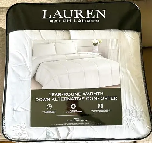 Luxury Master Bedroom Essentials Down Alternative Comforter-All Season Reversible White Lightweight Lite Loft Comforter (King) 5