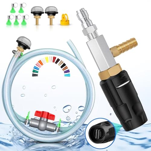 Adjustable Long Range Pressure Washer Nozzle Kit, 4–4.5 GPM Downstream Injector, 40FT Spray, 1/4” Quick Connect, 15FT Hose, Pressure Washer Spray Nozzle | W/ 2000 to 4500 PSI