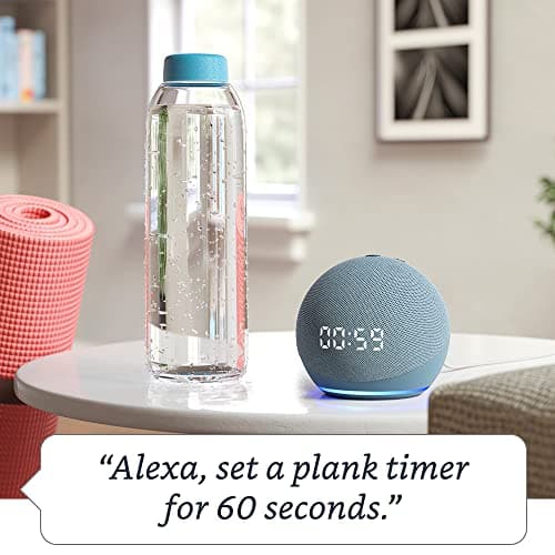 Echo Dot (4th Gen) | Smart speaker with clock and Alexa | Glacier White 3