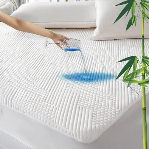 GRT Waterproof California King Mattress Protector Rayon Bamboo - 3D Air Fiber Cooling Mattress Cover Breathable Ultra Soft, Mattress Pad Noiseless Fits up to 26'' Deep Pocket Machine Washable