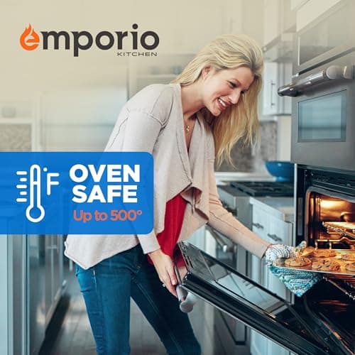 Emporio Kitchen Baking Pan Set - Small and Medium Aluminum Cookie Sheet Pan (9" x 13" and 10.5" x 15"), PFOA, PFOS, PTFE Free, Recipe Booklet Included, Oven Safe Tray, Resist Heat UpTo 500°F, Set of 2 8