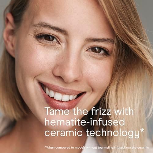 Conair Hair Dryer Style & Shine Natural Crystal Collection, 1875W Hairdryer, 3 Heat Settings, 2 Speeds, Blow Dryer with Concentrator Attachment, Ionic & Hematite-Infused Ceramic Technology, Black 6