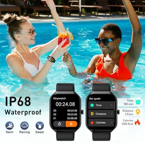 Smart Watch for Men Women(Answer/Make Call), 2025 New Smartwatch 1.96" HD Fitness Watch with 110+ Sport Modes, Heart Rate, Sleep Monitor, Pedometer, IP68 Waterproof Activity Tracker for Android iOS 7