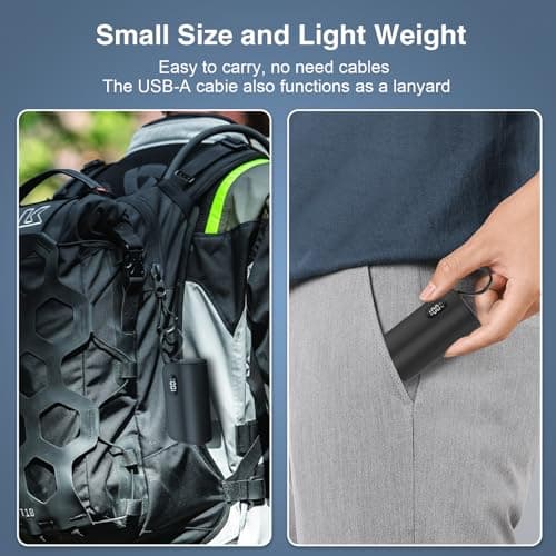 WIXLI Mini Portable Charger 5000mAh Power Bank for iPhone, USB C Cell Phone Portable Power, LCD Display Battery Pack Compatible with iPhone 16/16 Pro Max/15/14/13/12/11/XR/Samsung,Android Phones etc 6