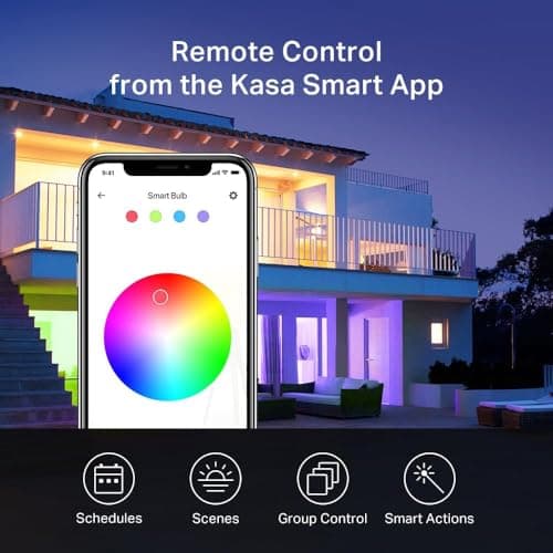 Kasa Smart Light Bulbs, Full Color Changing Dimmable Smart WiFi Bulbs Compatible with Alexa and Google Home, A19, 60 W 800 Lumens,2.4Ghz only, No Hub Required, 2-Pack (KL125P2), Multicolor 8