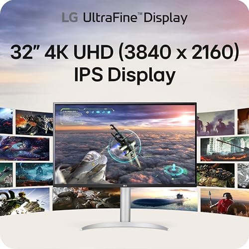 LG 32UP83AK-W 32-inch Ultrafine 4K UHD (3840 x 2160) IPS Computer Monitor, 60Hz, HDR10, Built-in Speaker, Reader Mode, HDMI, DisplayPort, USB Type-C 60W PD, Tilt/Height/Pivot Adjustable Stand, White 2