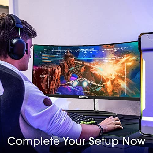 Sceptre Curved 30" 21:9 Gaming LED Monitor 2560x1080p UltraWide Ultra Slim HDMI DisplayPort Up to 85Hz MPRT 1ms FPS-RTS Build-in Speakers, Machine Blue (C305W-2560UN) 9