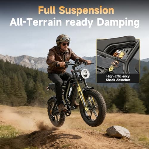 HiKeep Electric Bike for Adults - 1500W Peak Motor, 48V15.6Ah Battery, 28MPH Fat Tire Ebike with Dual Suspension, 20 × 4.0 Inch All-Terrain Tires, Dual Mechanical Disc Brake, Safety Tested to UL 2849 6