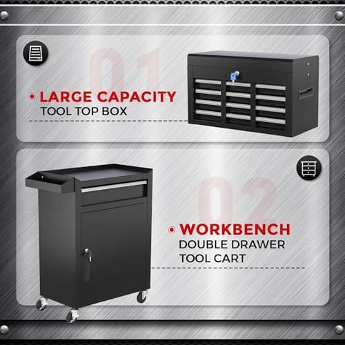 INTERGREAT Rolling Tool Chest with Wheels and 5 Drawers, Detachable Tool Cabinet with Lock for Garage, Locking Mechanic Tool Cart with Black Liner for Warehouse, Workshop, High Capacity 6