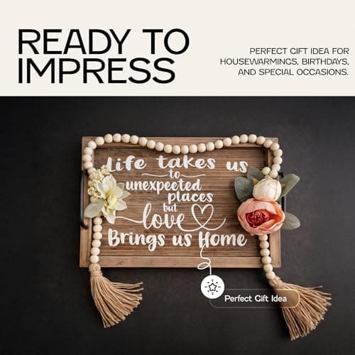 Besti Rustic Vintage Food Serving Trays (Set of 2) | Nesting Wooden Board with Metal Handles | Stylish Farmhouse Decor Serving Platters | Large: 15 x2 x11 - Small: 13 x2 x9 inches (Rustic Burnt) 7