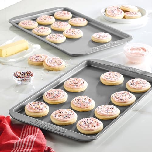 Farberware Nonstick Bakeware Set, Nonstick Cookie Sheets / Baking Sheets - 2 Piece, Gray 7