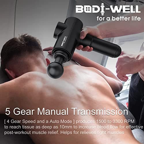 Massage Gun Deep Tissue - Back Muscle Massager w/High Torque Motor for Back Pain, Shoulder, Neck, Body, All Muscles Recover & Massage 6