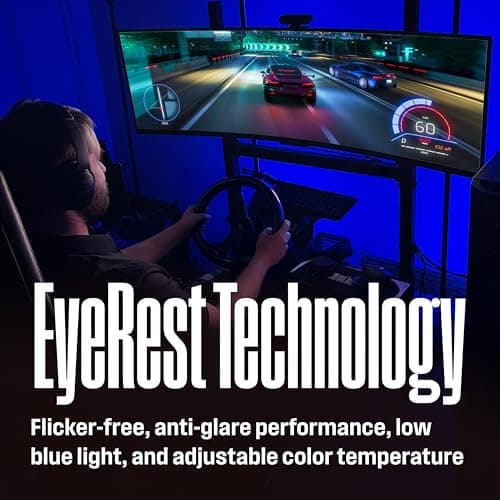 Westinghouse 49 Inch Curved Ultrawide QHD Gaming Monitor, AMD FreeSync Premium, Low Motion Blur, R1800 Curve, 5120x1440, for PC Games with Built in Speakers, 2X DisplayPort, 2X HDMI, USB C 7