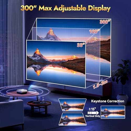 Mini Bluetooth Projector with Screen, Native 1080P, Portable Outdoor 5G WiFi Projector, Lag-Free, Compatible with iPhone, Android, PC, Fire Stick, Xbox, and PS5 (White) 8