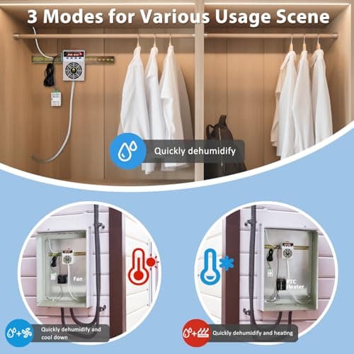 Roamoris Small Dehumidifier for Grow Tent,Electric Box,Storage Cabinet,Closet,Tiny Space 110V/240V Mini Dehumidifier With Temperature Control Switch Auto-off 2