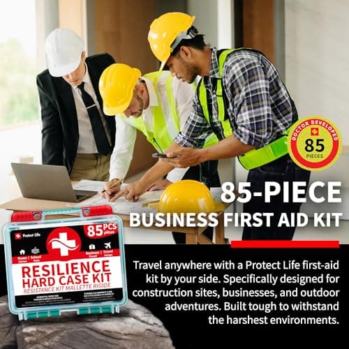 Protect Life Survival First Aid Kit for Home/Business, Camping Survival Kits | Mini Travel First Aid Kit | Camping Equipment | Small Kits for Car | Outdoor Emergency Survivals Pack - 85pcs 8