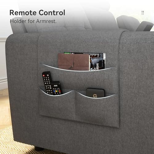 HONBAY Convertible Sectional Couch L Shaped Sofa with Cup Holders, Modern Sectional Sofa 4-Seat Sofa with Reversible Chaise, Light Gray 7