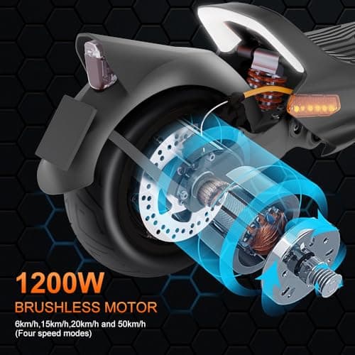 CUNFON Electric Scooter, Up to 31 MPH, 50-Mile Long Range, Dual Brake & Dual Suspension, 1600W Peak Motor, Off-Road Heavy Duty E-Scooter for Adults and Teens, 300+ lbs 6