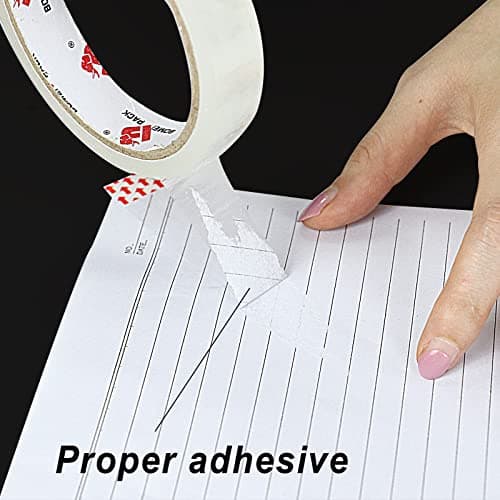 BOMEI PACK Desktop Tape Dispenser (Fits 1" & 3" Core) with Transparent Tape Refills, Clear Tape with Black Tape Holder,Weighted Non Slip Base, for Masking Tape,Heat Resistant Tape 6