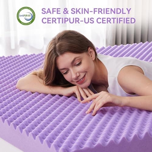 SINWEEK 2 Inch Egg Crate Memory Foam Mattress Topper Twin Size, Soft Mattress Pad for Back Pain Relief, Bed Topper, CertiPUR-US Certified 5
