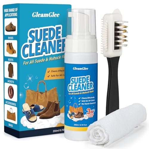 Suede Cleaner Kit – 6.76 Oz Suede & Nubuck Shoe Cleaner with Brush & Towel – Cleans & Restores Shoes, Boots, Jackets, Bags, Purses & More
