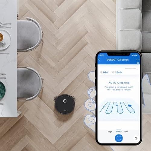 ECOVACS OZMO U2 Robot Vacuum Cleaner 2 in1 Vacuum and Mop, Tangle-Free Brush, Ideal for Pet Hair, No-Go Zones, 110 min Run Time, Voice/App Control (Renewed) 2