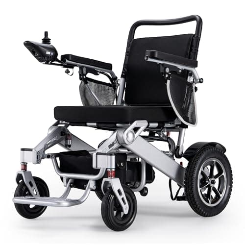 Electric Wheelchair,25 Miles Longer Range, VERPAL Foldable Power Wheelchairs for Adults Seniors,500W Dual Motors,Compact Motorized Wheelchair All Terrain,Intelligent Folding, Travel Size