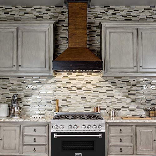 ZLINE 36 in. 4.6 cu. ft. Legacy Dual Fuel Range with 6 Burner Gas Cooktop and Electric Convection Oven in Stainless Steel and Black Matte Door (RA-BLM-36) 5