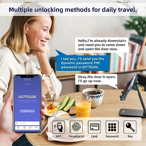 LETTON Smart Door Lock, Biometric Keyless Entry, Fingerprint Lock with Code, Digital Deadbolt for Home Front Door, Black 6