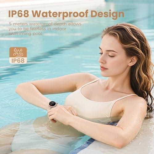 KEEPONFIT Smart Watches for Women Android/iPhone, IP68 Waterproof Fitness Tracker with Bluetooth Calls(Answer&Make), Activity Pedometer/Heart Rate/SpO2 Monitor/100+ Sports Model 6