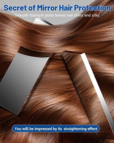 7MAGIC Nano Titanium Hair Straightener, 1.7" Wide Flat Iron for All Hair Types, MCH Straightening Iron for Fast Straightening, Flat Iron Hair Straightener with 5 Temp, Hair Iron with Dual Voltage 1pcs 8