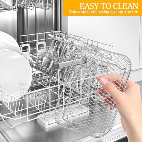 Abizarch Air Fryer Rack Accessories for Ninja Dual Basket, 3 Layers, 304 Stainless Steel Stackable Bacon Air Fryer Accessories for Ninja AF300UK, Salter/Instant/EMtronics, with Clip 6