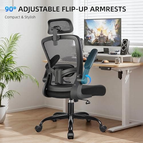 FelixKing Office Chair, Desk Chair with Adjustable Lumbar Support, Ergonomic Computer Chair with High Back and Armrest, Adjustable Height Gaming Chair Home Office Swivel Chair(Black) 6