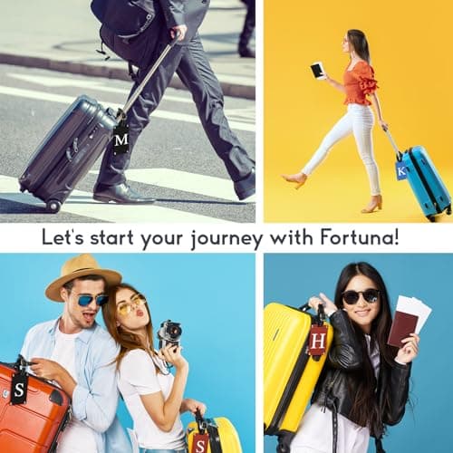 Premium 3-Layer Aluminum Luggage Tags by Fortuna - Easy to Claim, Laser-Engraved, Plastic-Free, and Eco-Friendly Luggage Tag Holders, 2-Pack, Red (S) 6