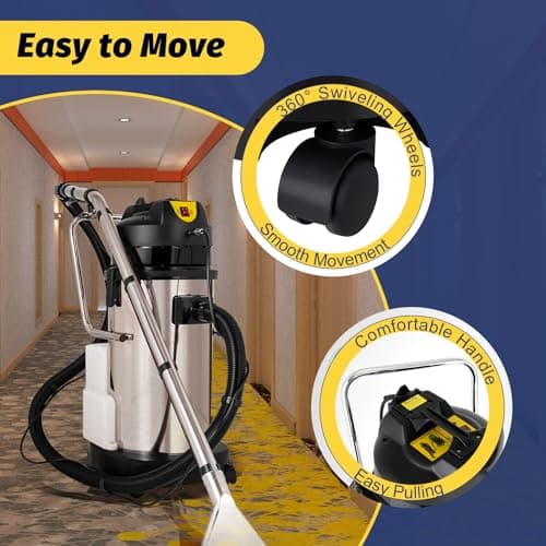 40L/11Gal Commercial Carpet Cleaning Machine 3 in 1 Carpet Spraying Floor Brush Cleaner Extractor Vacuum Deep Cleaning Washing Machine Portable Carpets Extractor Cleaner for Hotels,Dry Cleaners 9