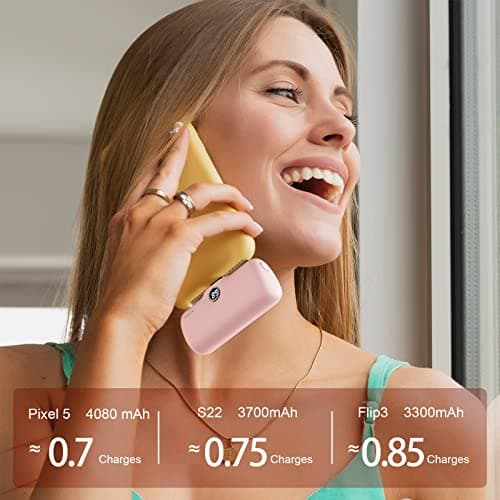 iWALK Small Portable Charger, 4,800mAh 18W PD Fast Charging Power Bank with Built-in USB-C Connector, External Mini Battery Pack for Samsung Galaxy S25/S24/S23, Android, iPhone 15/16/17 Pro/Max, Pink 5