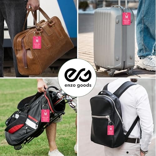 Enzo Goods Personalized Luggage Tag | Custom Luggage Tags for Suitcases | Kids Backpack Tag | 10 Color Options & Choose Font, Font Color 5