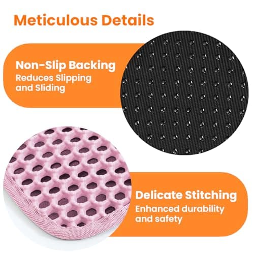 Petinstinct Cat Litter Mat, 24x18 Inches Large Double Layer Honeycomb Cat Litter Trapping Mat, Non Slip Waterproof Urine Proof Cat Litter Box Mat for Floor, Kitty Litter Rug, Cat Supplies, Pink 8
