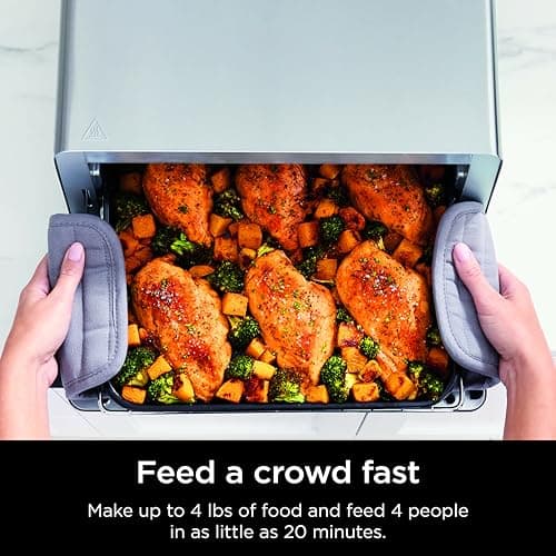 Ninja Air Fryer Toaster Oven Combo | 8-in-1 Functionality | Flip Up & Away for Storage Space | Air Fry Basket, Sheet Pan, Wire Rack & Removable Crumb Tray |1800 Watt | Stainless Steel | SP151 7