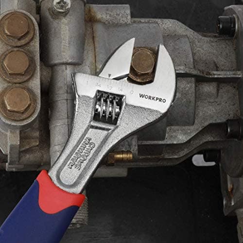 WORKPRO 3-piece Adjustable Wrench Set CR-V with Rubberized Anti-Slip Grips 10-inch, 8-inch, 6-inch 6