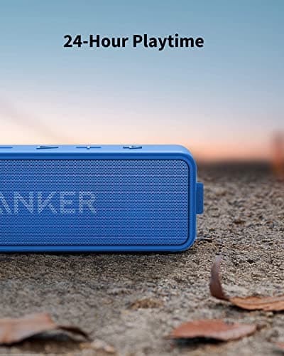 Anker Soundcore 2 Portable Bluetooth Speaker with Stereo Sound, Bluetooth 5, Bassup, IPX7 Waterproof, 24-Hour Playtime, Wireless, Speaker for Home, Outdoors, Travel - Blue 5