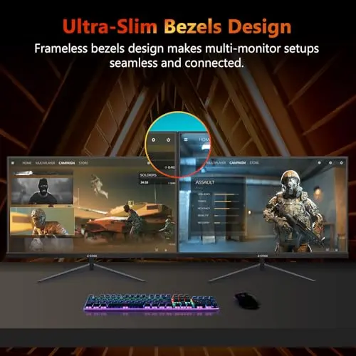 Z-Edge 24.5 inch 240Hz 165Hz 144Hz Gaming Monitor, FHD 1080p, MPRT 1ms, VA Monitor Gaming, 350nits, 16.7M Colors, 5000:1 Contrast, UG25I Frameless Bezel, DP x1, HDMI x2 5