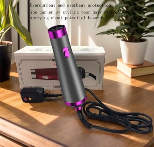 CLWHJ Travel Hair Dryer- 1800W High-Speed Brushless Motor Negative Ionic Blow Dryer for Fast Drying, Low Noise Thermo-Control Hair Dryers with Comb for Salon, Home and Travel. (Purple) 5